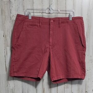 Sun + Stone Faded Red Flat Front Shorts 5 Pocket Design Men's Size 36